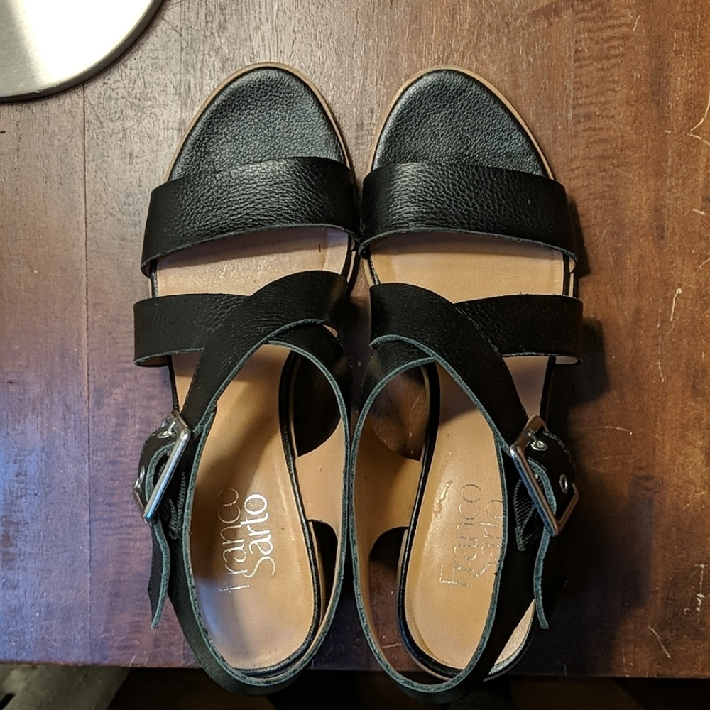 Franco Sarto black sandals w/ block heel